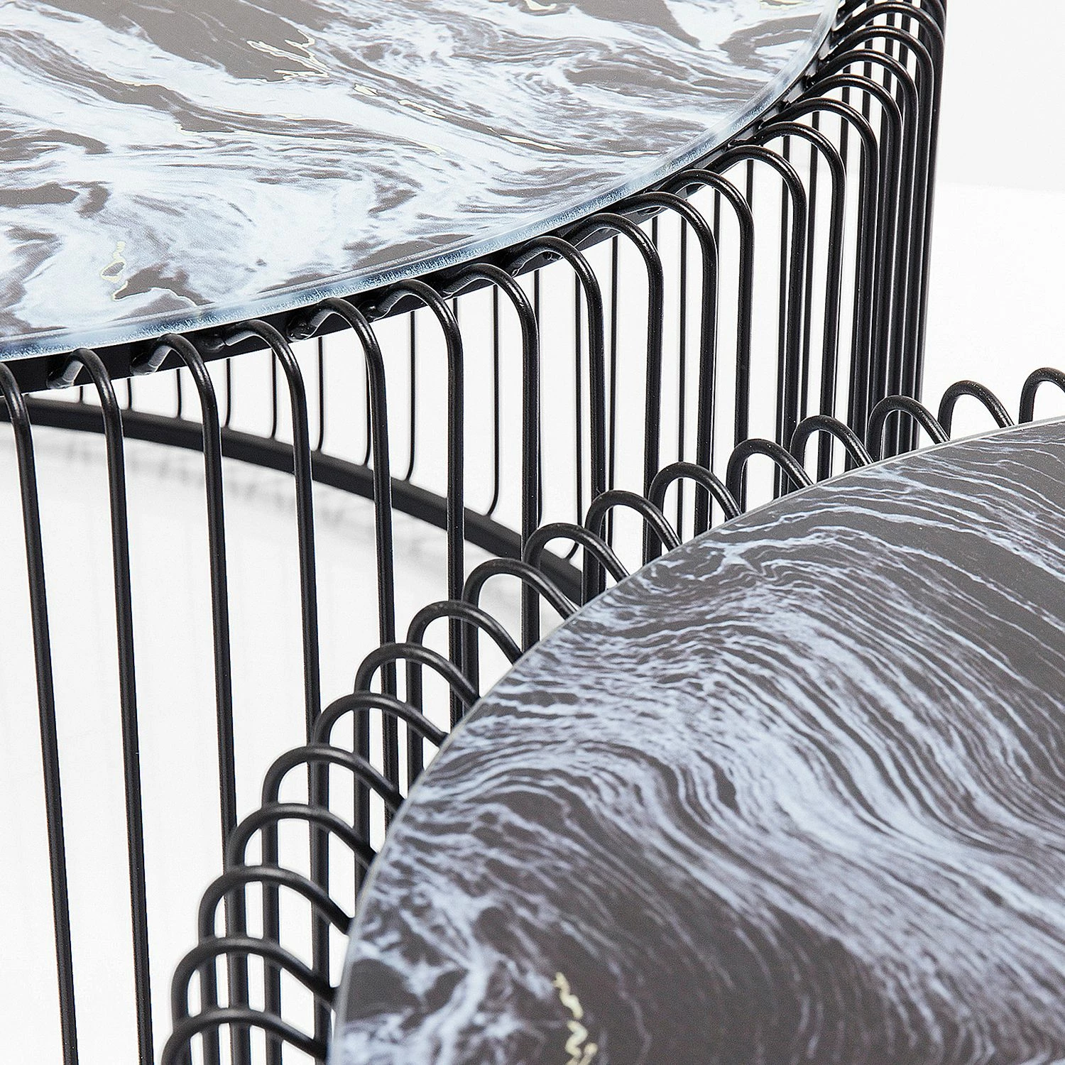 Kare Design Couchtisch Wire I (2er-Set) - Glas / Stahl - Schwarz 5 Kare Design Couchtisch Wire I (2er-Set) - Glas / Stahl - Schwarz – Bild 5