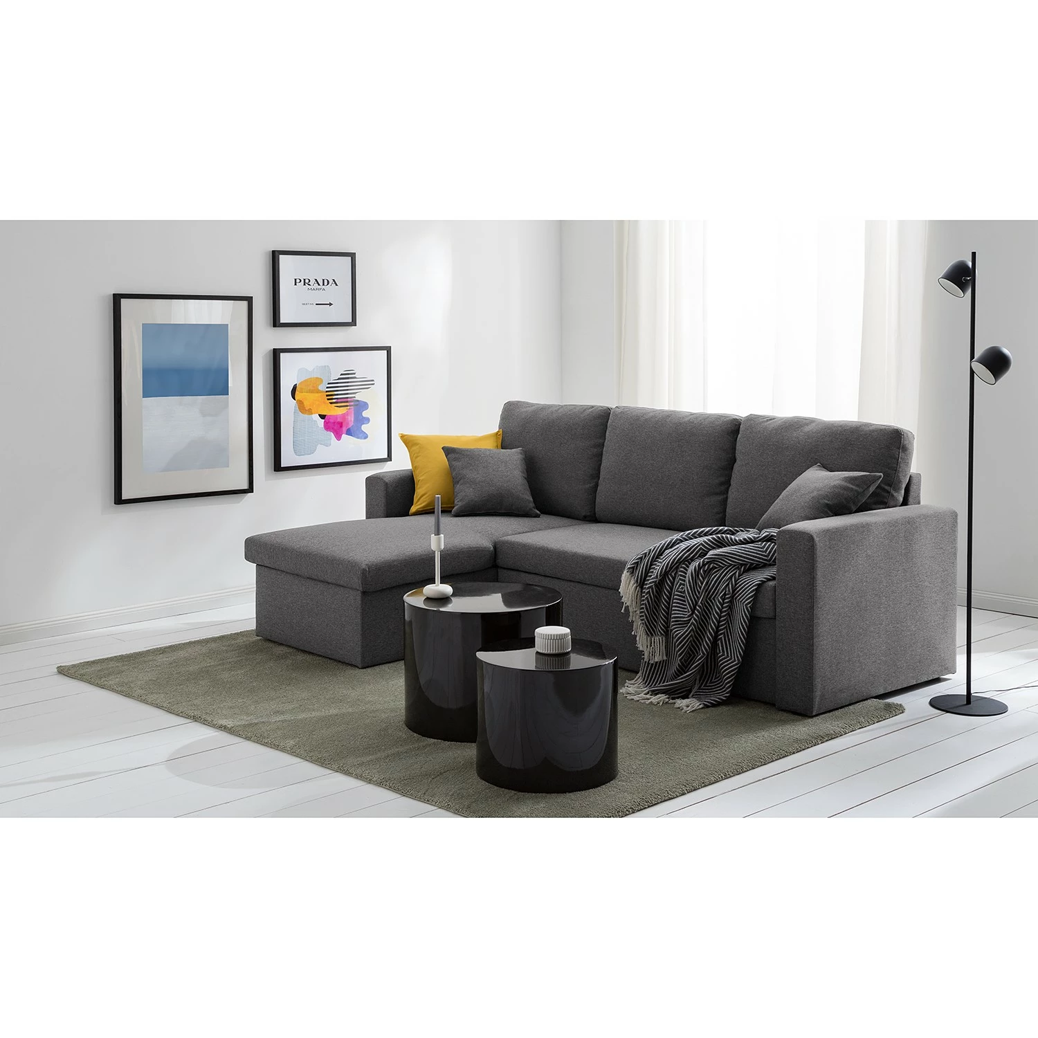 Fredriks Ecksofa Coventry I - Webstoff - Grau 2 Fredriks Ecksofa Coventry I - Webstoff - Grau – Bild 2