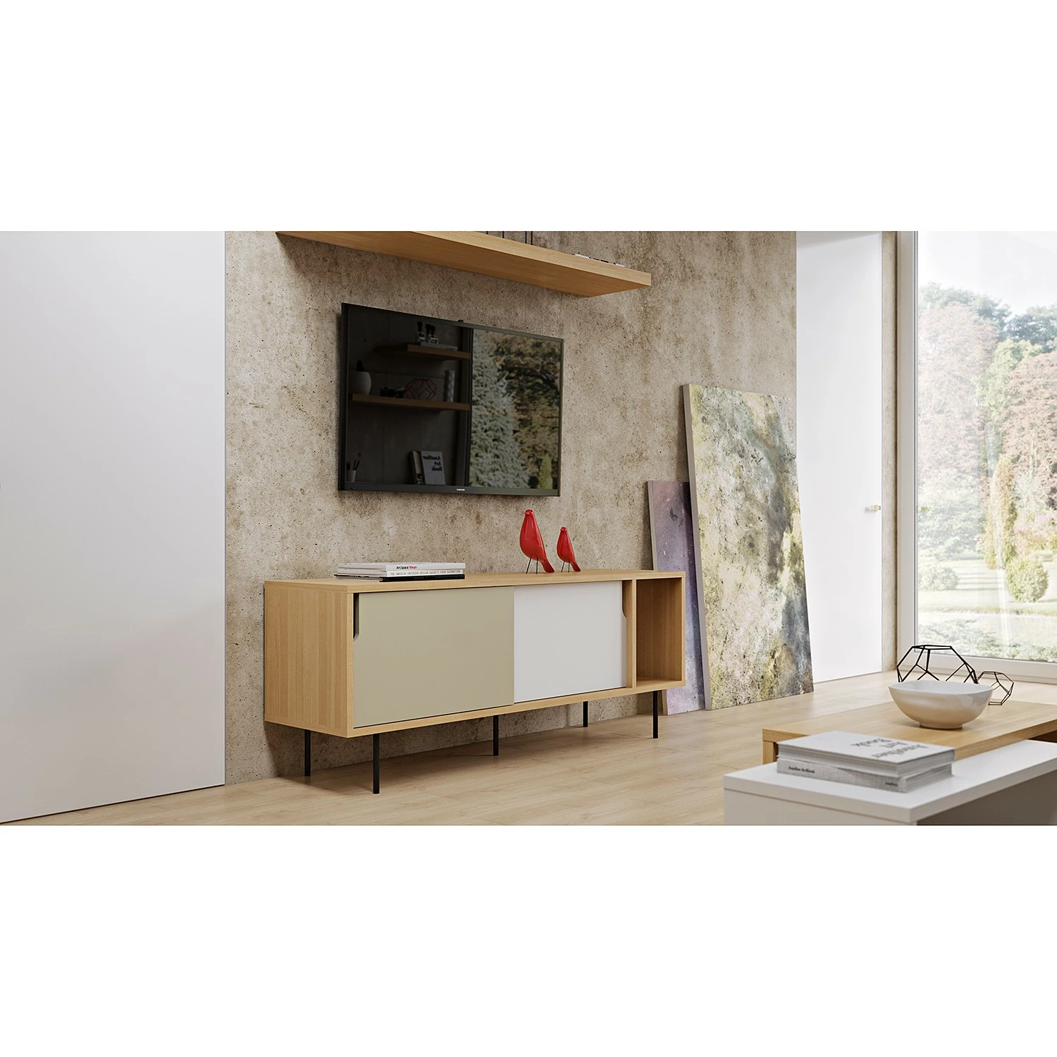 Temahome Sideboard Noa II - Weiß / Steingrau - Eiche 3 Temahome Sideboard Noa II - Weiß / Steingrau - Eiche – Bild 3