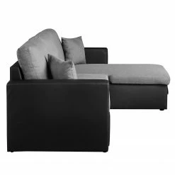 Fredriks Ecksofa Coventry II - Kunstleder/Webstoff - Grau / Schwarz -WOHNZIMMERMÖBEL Verkäufe 1000172943 190724 16080800030 DETAILS P000000001000172943