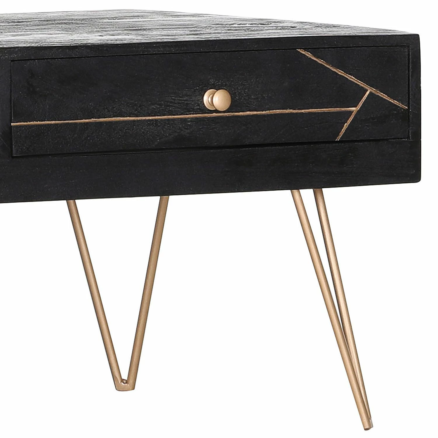 Jack & Alice Couchtisch Towa - Akazie massiv / Metall - Schwarz / Gold 2 Jack & Alice Couchtisch Towa - Akazie massiv / Metall - Schwarz / Gold – Bild 2