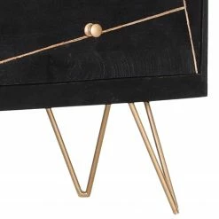 Jack & Alice Kommode Towa I - Akazie massiv / Metall - Schwarz / Gold -WOHNZIMMERMÖBEL Verkäufe 1000172962 190503 07493600066 GALLERYIMAGES P000000001000172962