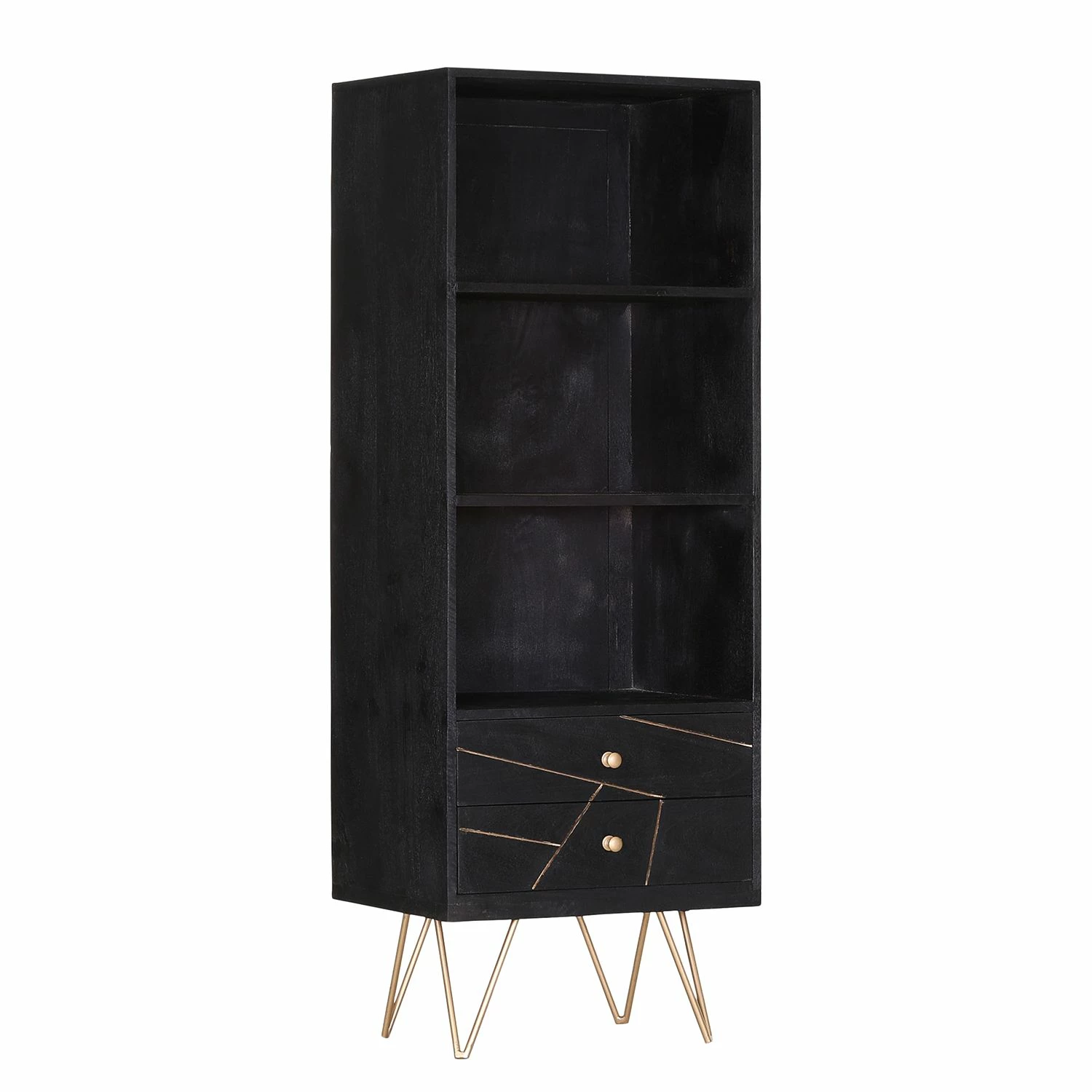 Jack & Alice Regal Towa - Akazie massiv / Metall - Schwarz / Gold 1 Jack & Alice Regal Towa - Akazie massiv / Metall - Schwarz / Gold