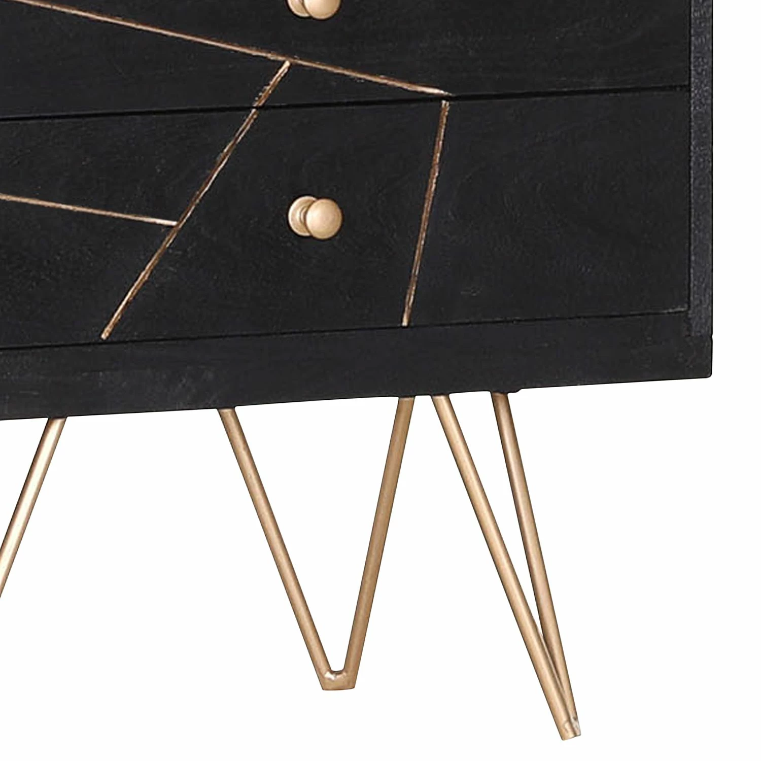 Jack & Alice Regal Towa - Akazie massiv / Metall - Schwarz / Gold 3 Jack & Alice Regal Towa - Akazie massiv / Metall - Schwarz / Gold – Bild 3