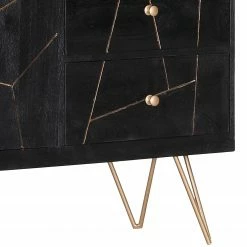 Jack & Alice Sideboard Towa - Akazie massiv / Metall - Schwarz / Gold 10 Jack & Alice Sideboard Towa - Akazie massiv / Metall - Schwarz / Gold -WOHNZIMMERMÖBEL Verkäufe 1000172965 190503 07493700076 GALLERYIMAGES P000000001000172965