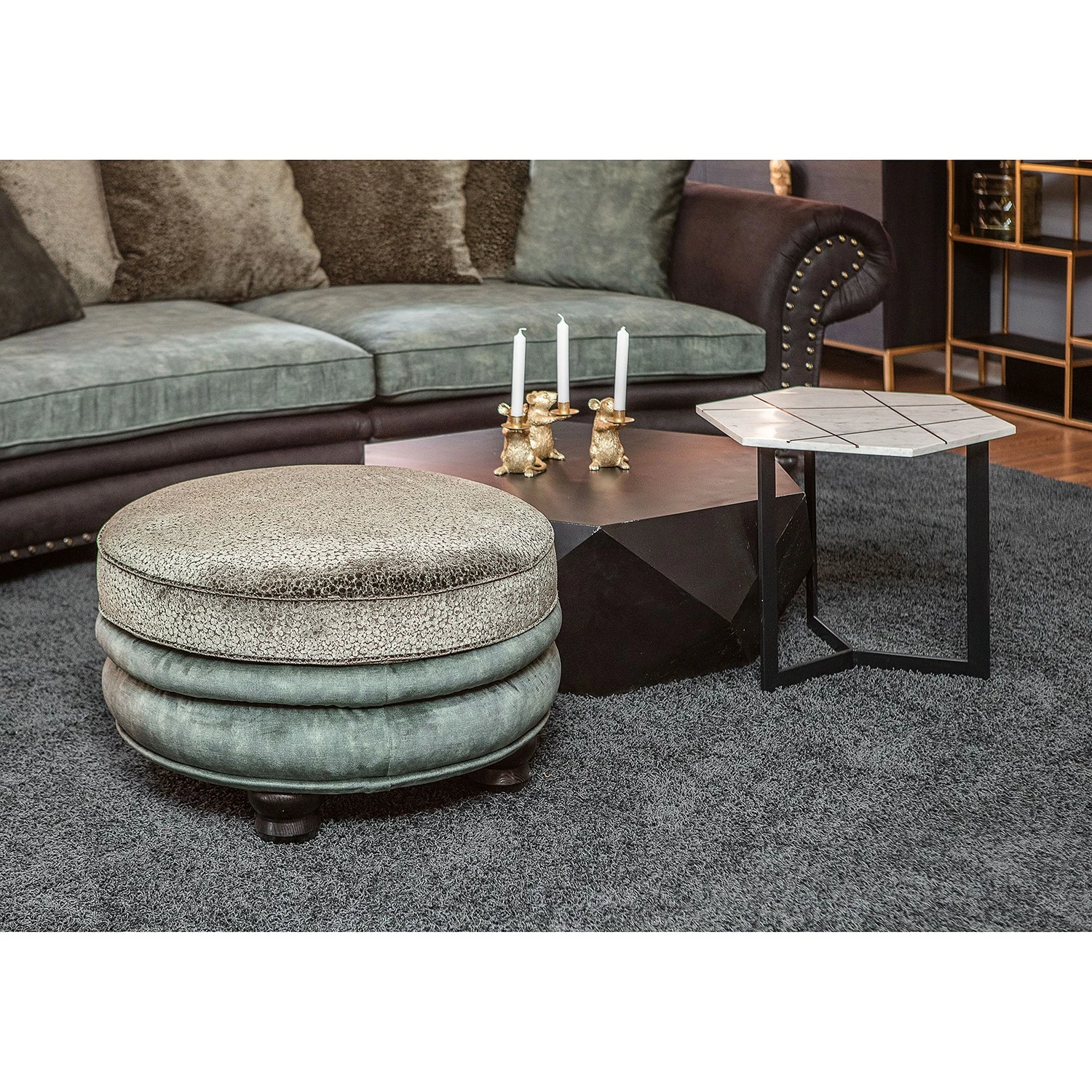 Jack & Alice Beistelltisch Suso - Marmor / Metall - Marmor Weiß / Schwarz 2 Jack & Alice Beistelltisch Suso - Marmor / Metall - Marmor Weiß / Schwarz – Bild 2