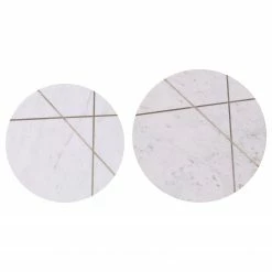 Jack & Alice Beistelltisch Ryo (2-teilig) - Marmor / Metall - Marmor Weiß / Gold -WOHNZIMMERMÖBEL Verkäufe 1000172974 190503 07494000114 GALLERYIMAGES P000000001000172974