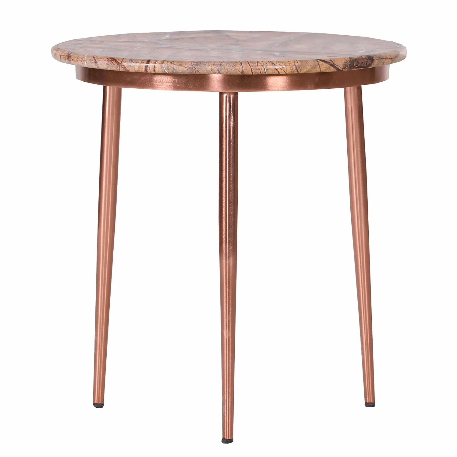 Jack & Alice Beistelltisch Miya - Marmor / Metall - Marmor Braun / Kupfer 1 Jack & Alice Beistelltisch Miya - Marmor / Metall - Marmor Braun / Kupfer