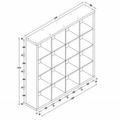 KiYDOO Regal Shelfy II - Eiche Sonoma Dekor - Breite: 158 cm -WOHNZIMMERMÖBEL Verkäufe 1000173850 191106 15233200024 SKETCH DETAILS P000000001000173850 sketch