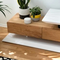 Fredriks TV-Lowboard Hensies - Matt Weiß / Asteiche -WOHNZIMMERMÖBEL Verkäufe 1000174305 200117 07244800003 DETAILS P000000001000174305