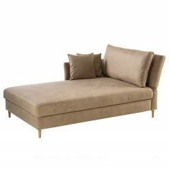 Ars Natura Recamiere Hillarys III - Antiklederlook - Latte Macchiato - Breite: 110 cm - Armlehne davorstehend rechts