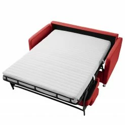 Fredriks Schlafsofa Lierde I - Echtleder - Rot - Breite: 155 cm - Mit Armlehnen -WOHNZIMMERMÖBEL Verkäufe 1000174393 190731 13422200587 DETAILS P000000001000174393