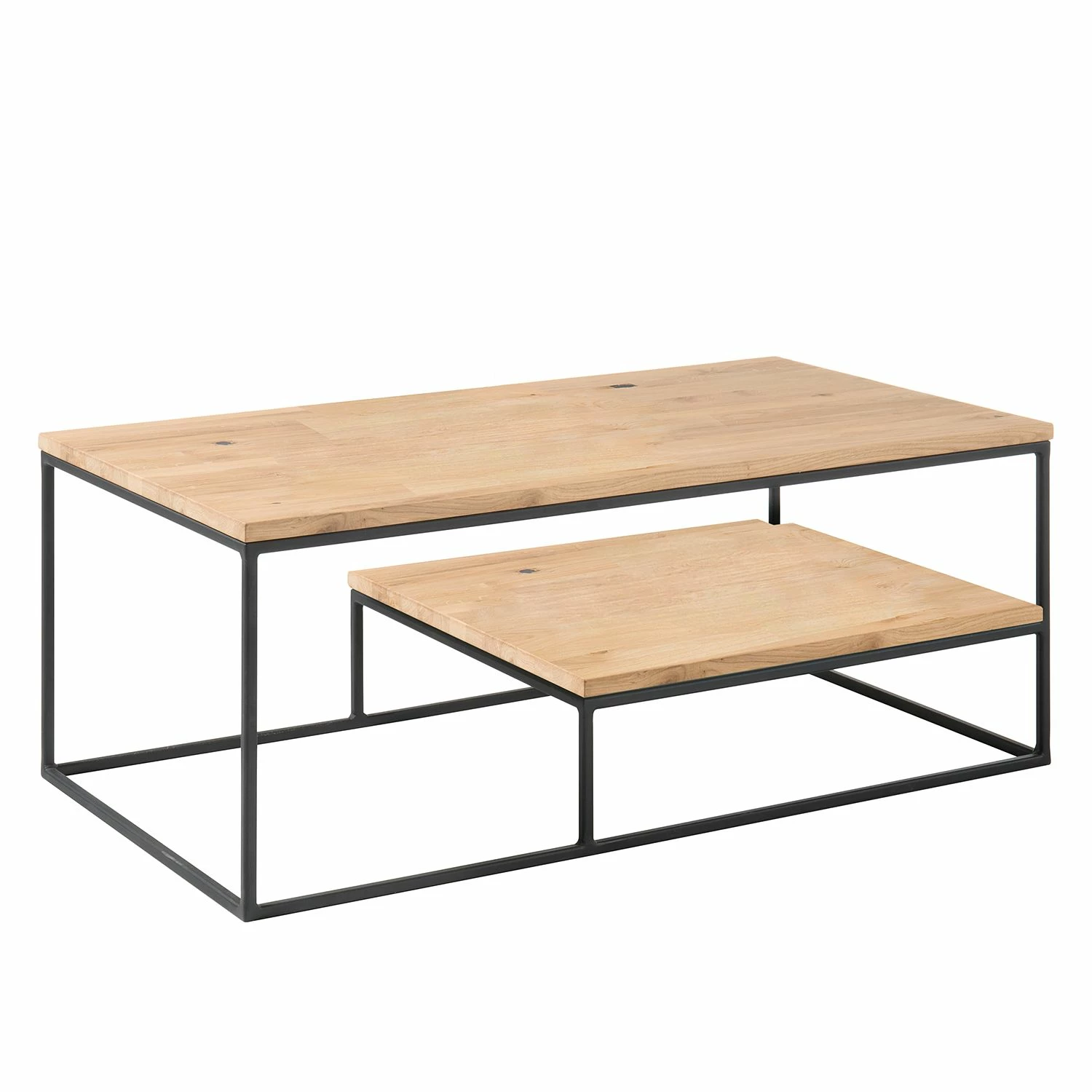 Norrwood Couchtisch Karnin - Eiche massiv / Eisen - Eiche / Matt Schwarz 1 Norrwood Couchtisch Karnin - Eiche massiv / Eisen - Eiche / Matt Schwarz