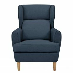 Maison Belfort Ohrensessel Boddin I - Webstoff - Jeansblau -WOHNZIMMERMÖBEL Verkäufe 1000174649 190912 12582500070 DETAILS P000000001000174649