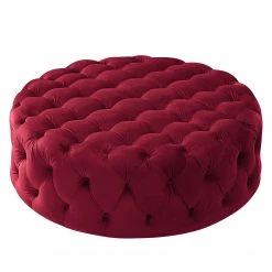 Jack & Alice Polsterhocker Leominster II - Samt - Weinrot -WOHNZIMMERMÖBEL Verkäufe 1000176160 190607 15393200059 GALLERYIMAGES P000000001000176160