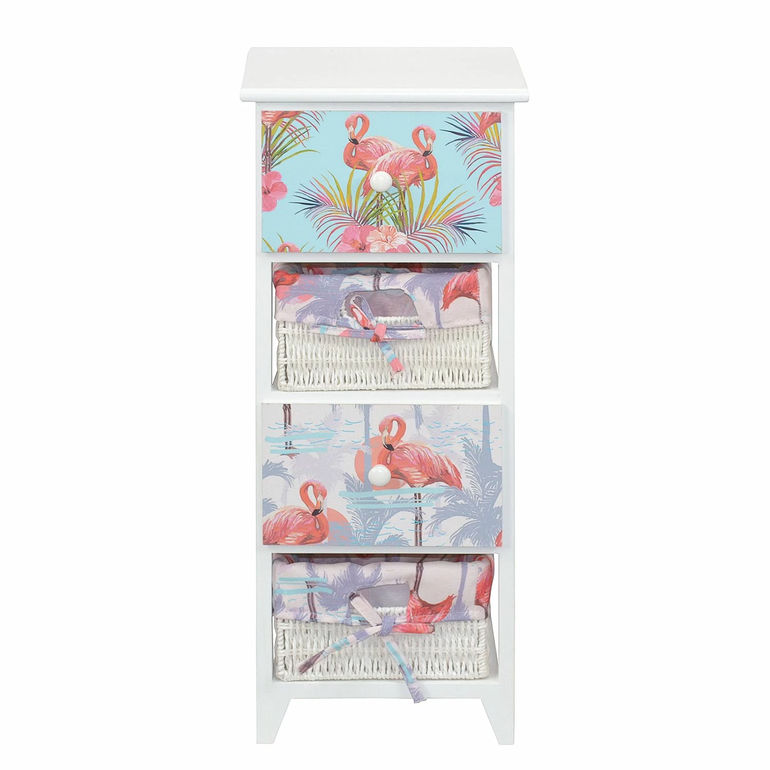 Ridgevalley Kommode Razlog - Paulownia teilmassiv - Weiß / Mehrfarbig - Höhe: 74 cm 2 Ridgevalley Kommode Razlog - Paulownia teilmassiv - Weiß / Mehrfarbig - Höhe: 74 cm – Bild 2