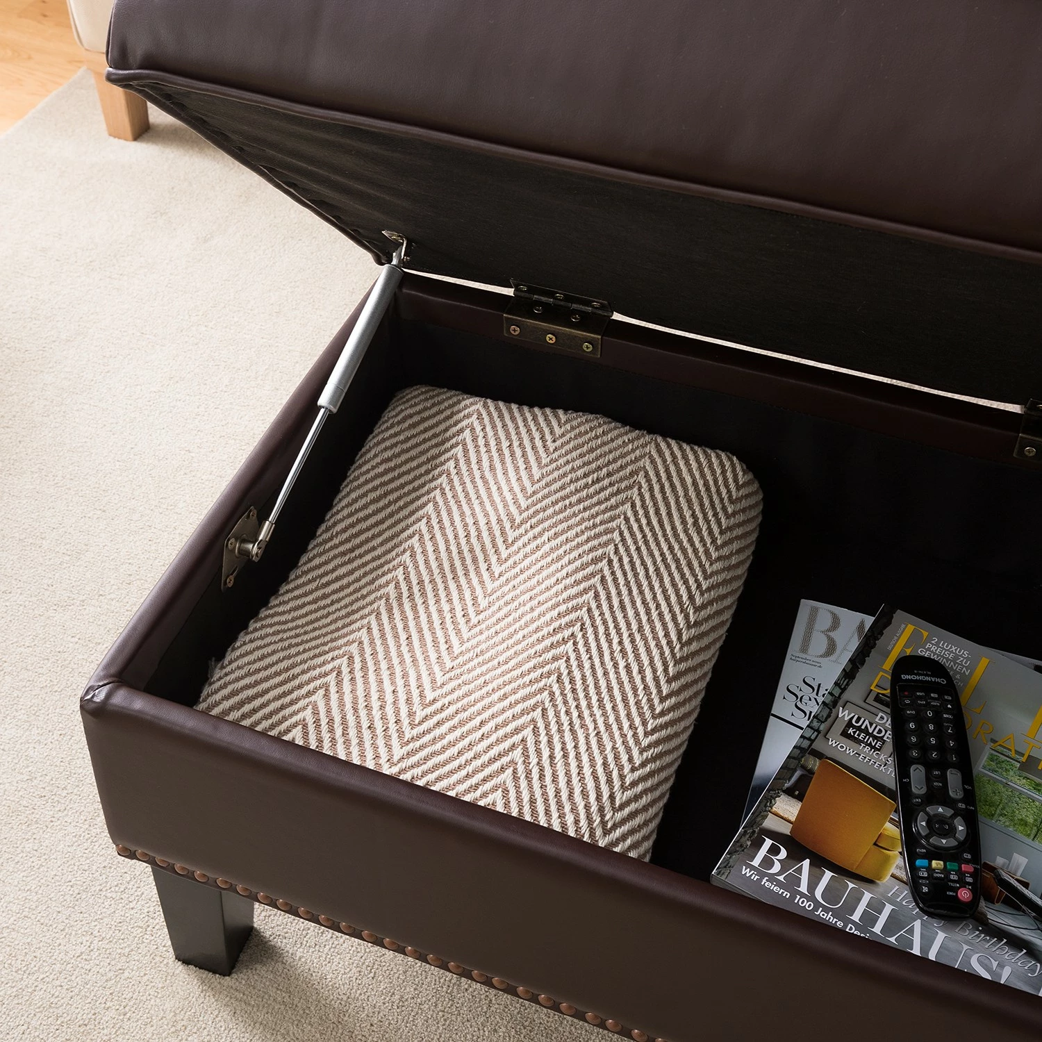 Maison Belfort Polsterhocker Migron - Kunstleder - Braun 9 Maison Belfort Polsterhocker Migron - Kunstleder - Braun – Bild 9