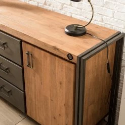 Ars manufacti Sideboard Manchester IV - Akazie massiv / Metall - Akazie / Anthrazit -WOHNZIMMERMÖBEL Verkäufe 1000176686 200320 14040100006 DETAILS P000000001000176686