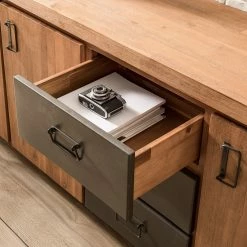 Ars manufacti Sideboard Manchester IV - Akazie massiv / Metall - Akazie / Anthrazit -WOHNZIMMERMÖBEL Verkäufe 1000176686 200320 14040200008 DETAILS P000000001000176686