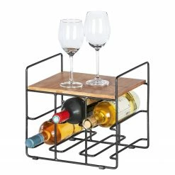 WENKO Weinregal Loft I - Bambus massiv / Edelstahl - Bambus / Schwarz 11 WENKO Weinregal Loft I - Bambus massiv / Edelstahl - Bambus / Schwarz -WOHNZIMMERMÖBEL Verkäufe 1000176884 190627 16584000062 GALLERYIMAGES P000000001000176884