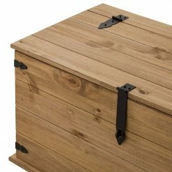 Maison Belfort Truhe Finca Rustica - Kiefer massiv - Kiefer Natur -WOHNZIMMERMÖBEL Verkäufe 1000178021 200212 13141100019 DETAILS P000000001000178021