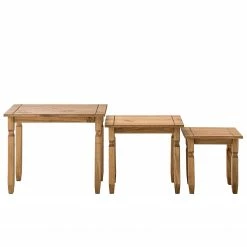 Maison Belfort Beistelltisch Finca Rustica (3er-Set) - Kiefer massiv - Kiefer Natur -WOHNZIMMERMÖBEL Verkäufe 1000178023 200218 17122000002 DETAILS P000000001000178023