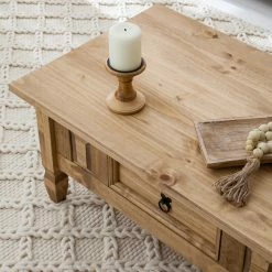 Maison Belfort Couchtisch Finca Rustica - Kiefer massiv - Kiefer Natur -WOHNZIMMERMÖBEL Verkäufe 1000178032 200511 13524200008 DETAILS P000000001000178032