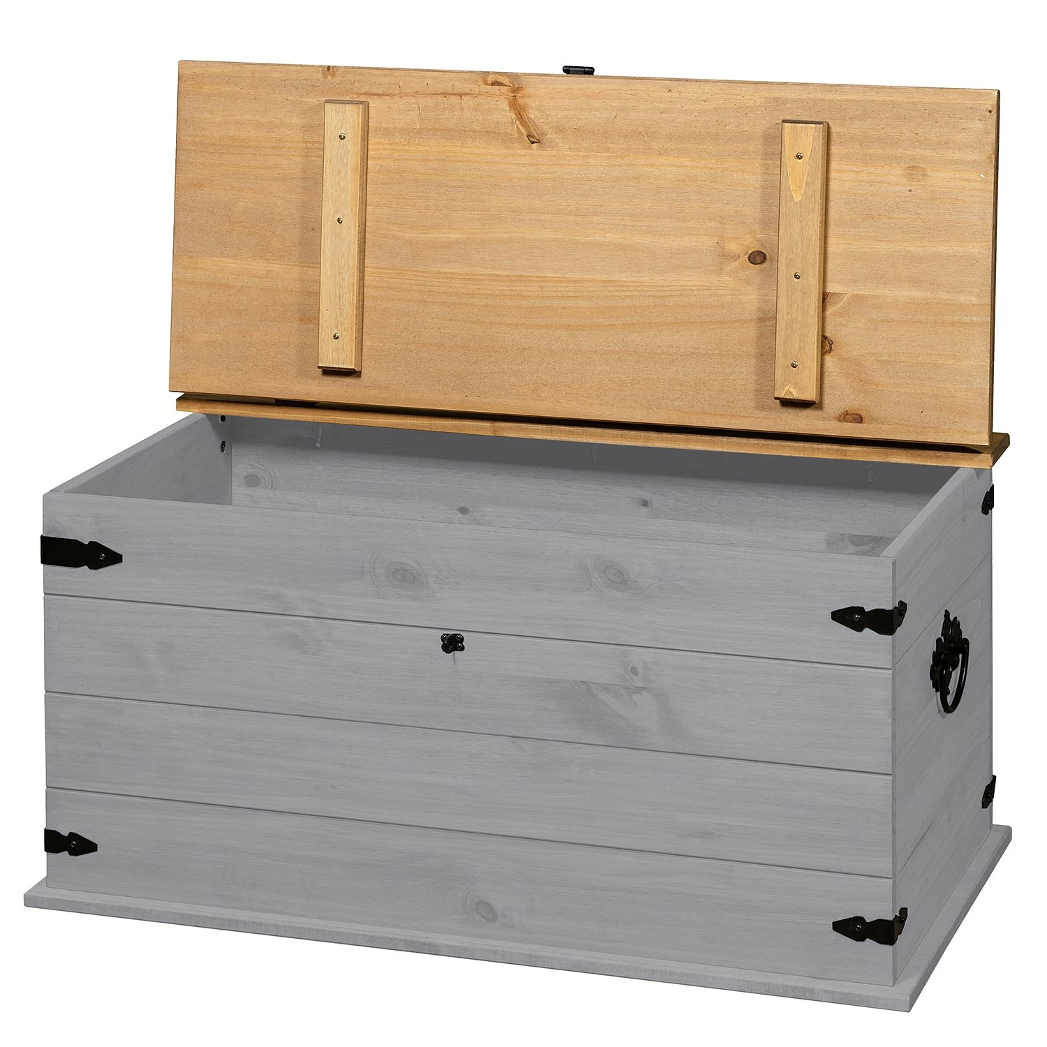 Maison Belfort Truhe Finca Rustica - Kiefer massiv - Kiefer Grau 3 Maison Belfort Truhe Finca Rustica - Kiefer massiv - Kiefer Grau – Bild 3