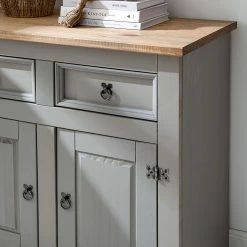 Maison Belfort Kommode Finca Rustica I - Kiefer massiv - Kiefer Grau -WOHNZIMMERMÖBEL Verkäufe 1000178041 200511 13145500008 DETAILS P000000001000178041