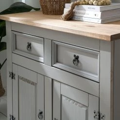 Maison Belfort Kommode Finca Rustica I - Kiefer massiv - Kiefer Grau -WOHNZIMMERMÖBEL Verkäufe 1000178041 200511 13145600009 DETAILS P000000001000178041