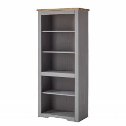 Maison Belfort Bücherregal Finca Rustica - Kiefer massiv - Kiefer Grau