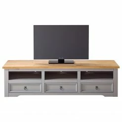 Maison Belfort TV-Lowboard Finca Rustica II - Kiefer massiv - Kiefer Grau -WOHNZIMMERMÖBEL Verkäufe 1000178053 200422 06411200029 DETAILS P000000001000178053