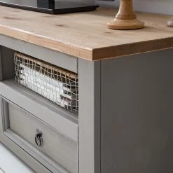 Maison Belfort TV-Lowboard Finca Rustica II - Kiefer massiv - Kiefer Grau -WOHNZIMMERMÖBEL Verkäufe 1000178053 200507 14182200013 DETAILS P000000001000178053