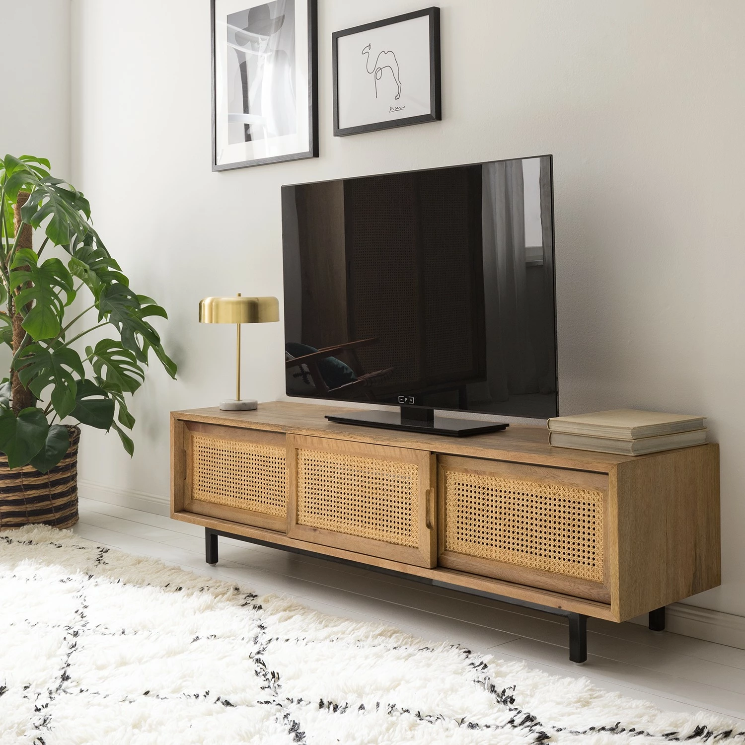 Ars manufacti TV-Lowboard Vina - Mango massiv / Wiener Geflecht - Mango / Schwarz 9 Ars manufacti TV-Lowboard Vina - Mango massiv / Wiener Geflecht - Mango / Schwarz – Bild 9