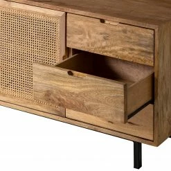 Ars manufacti Sideboard Vina I - Mango massiv / Wiener Geflecht - Mango / Schwarz -WOHNZIMMERMÖBEL Verkäufe 1000178078 200225 13061300020 DETAILS P000000001000178078