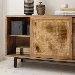 Ars manufacti Sideboard Vina I - Mango massiv / Wiener Geflecht - Mango / Schwarz -WOHNZIMMERMÖBEL Verkäufe 1000178078 200317 14181400002 DETAILS P000000001000178078