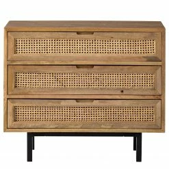 Ars manufacti Kommode Vina I - Mango massiv / Wiener Geflecht - Mango / Schwarz -WOHNZIMMERMÖBEL Verkäufe 1000178079 200225 13061300022 DETAILS P000000001000178079