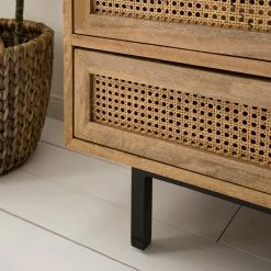 Ars manufacti Kommode Vina I - Mango massiv / Wiener Geflecht - Mango / Schwarz -WOHNZIMMERMÖBEL Verkäufe 1000178079 200320 14005500005 DETAILS P000000001000178079