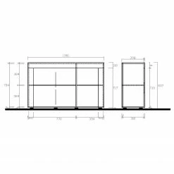 LC Spa Sideboard Easy I - Hochglanz Weiß 10 LC Spa Sideboard Easy I - Hochglanz Weiß -WOHNZIMMERMÖBEL Verkäufe 1000178263 190807 07483700008 SKETCH DETAILS P000000001000178263 sketch