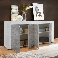 LC Spa Sideboard Easy III - Hochglanz Weiß / Beton Dekor 10 LC Spa Sideboard Easy III - Hochglanz Weiß / Beton Dekor -WOHNZIMMERMÖBEL Verkäufe 1000178268 201029 08541800593 MOOD DETAILS P000000001000178268 mood