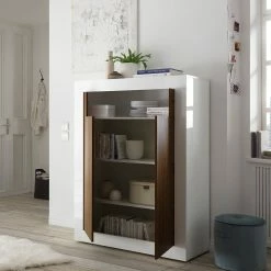 LC Spa Highboard Urbino - Nussbaum Dekor / Weiß -WOHNZIMMERMÖBEL Verkäufe 1000178450 201029 09025900711 MOOD DETAILS P000000001000178450 mood