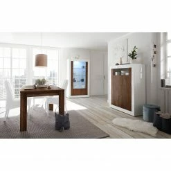 LC Spa Highboard Urbino - Nussbaum Dekor / Weiß -WOHNZIMMERMÖBEL Verkäufe 1000178450 201029 09030300712 MOOD DETAILS P000000001000178450 mood