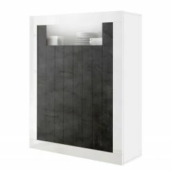 LC Spa Highboard Urbino - Dunkelgrau / Weiß