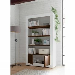 LC Spa Regal Urbino - Nussbaum Dekor / Weiß -WOHNZIMMERMÖBEL Verkäufe 1000178454 201029 09050800746 MOOD DETAILS P000000001000178454 mood