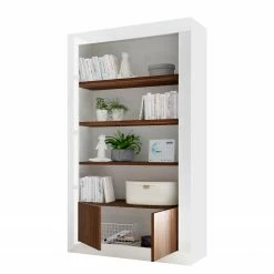 LC Spa Regal Urbino - Nussbaum Dekor / Weiß -WOHNZIMMERMÖBEL Verkäufe 1000178454 201029 09051500748 DETAILS P000000001000178454