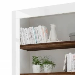 LC Spa Regal Urbino - Nussbaum Dekor / Weiß -WOHNZIMMERMÖBEL Verkäufe 1000178454 201029 09051900749 DETAILS P000000001000178454