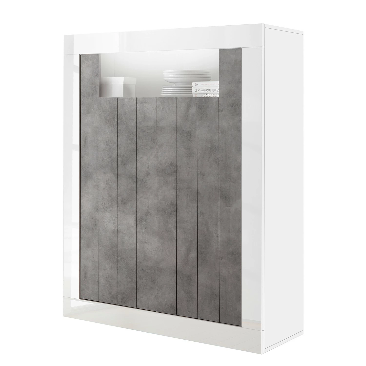 LC Spa Highboard Urbino - Beton Dekor / Weiß 1 LC Spa Highboard Urbino - Beton Dekor / Weiß