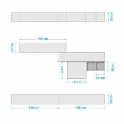 LC Spa Wohnwand Infinity IV (7-teilig) - Beton Dekor / Graphit -WOHNZIMMERMÖBEL Verkäufe 1000178662 190807 06303800227 SKETCH DETAILS P000000001000178662 sketch
