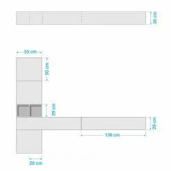 LC Spa Wohnwand Infinity III (7-teilig) - Weiß / Nussbaum hell Dekor 9 LC Spa Wohnwand Infinity III (7-teilig) - Weiß / Nussbaum hell Dekor -WOHNZIMMERMÖBEL Verkäufe 1000178663 190807 06303900233 SKETCH DETAILS P000000001000178663 sketch