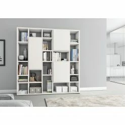 Loftscape Bücherregal Emporior VII - Cremeweiß - Breite: 214 cm